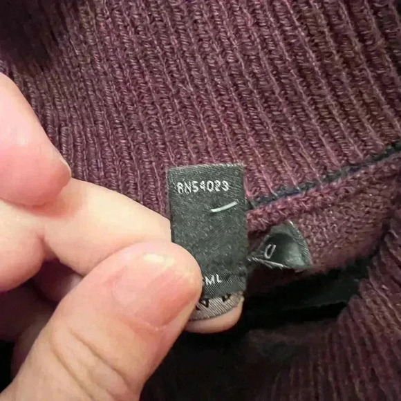 Banana Republic Factory Shawl Collar Sweater Burgundy Size large - Picture 5 of 6